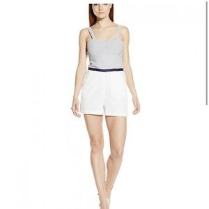 Anthropologie - Olive & Oak Women's Fit and Flare Romper - Navy/White